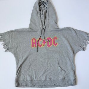 Lauren Moshi Gray AC/DC Fringe Hoodie